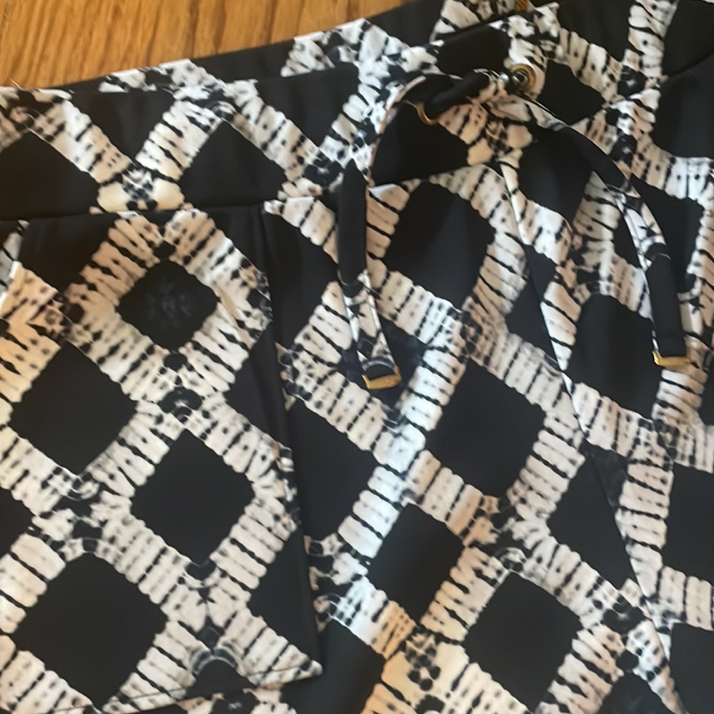 Donna Karan Patterned Wide Leg Drawstring Pants - image 3